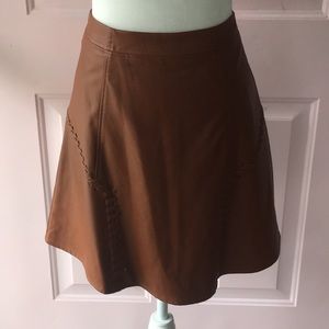 BROWN FAUX LEATHER MINI SKIRT NWOT